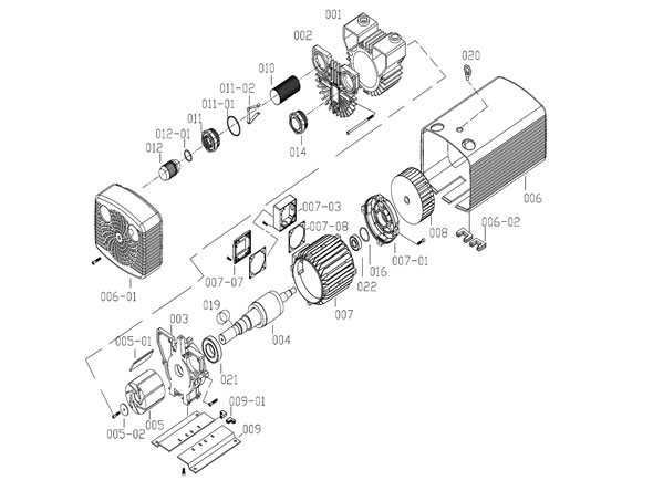 OIL FREE DRY VACUUM PUMP COMPRESSOR ILLRSTRATION RVPD SERAIL